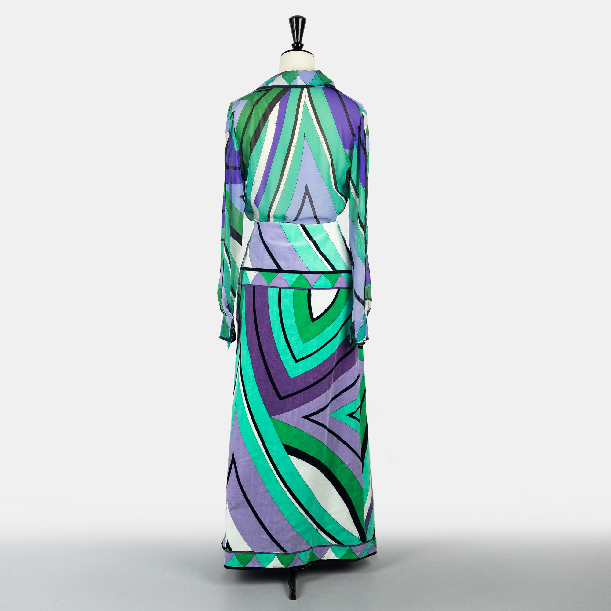 Emilio Pucci, tvådelad ensemble, storlek It 6.