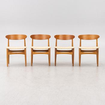A set of four chairs, Scandinavia, 1950s/60s.