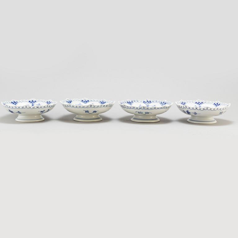 a set of four 'Musselmalet' porcelain bowls '1023' by Royal Copenhagen.