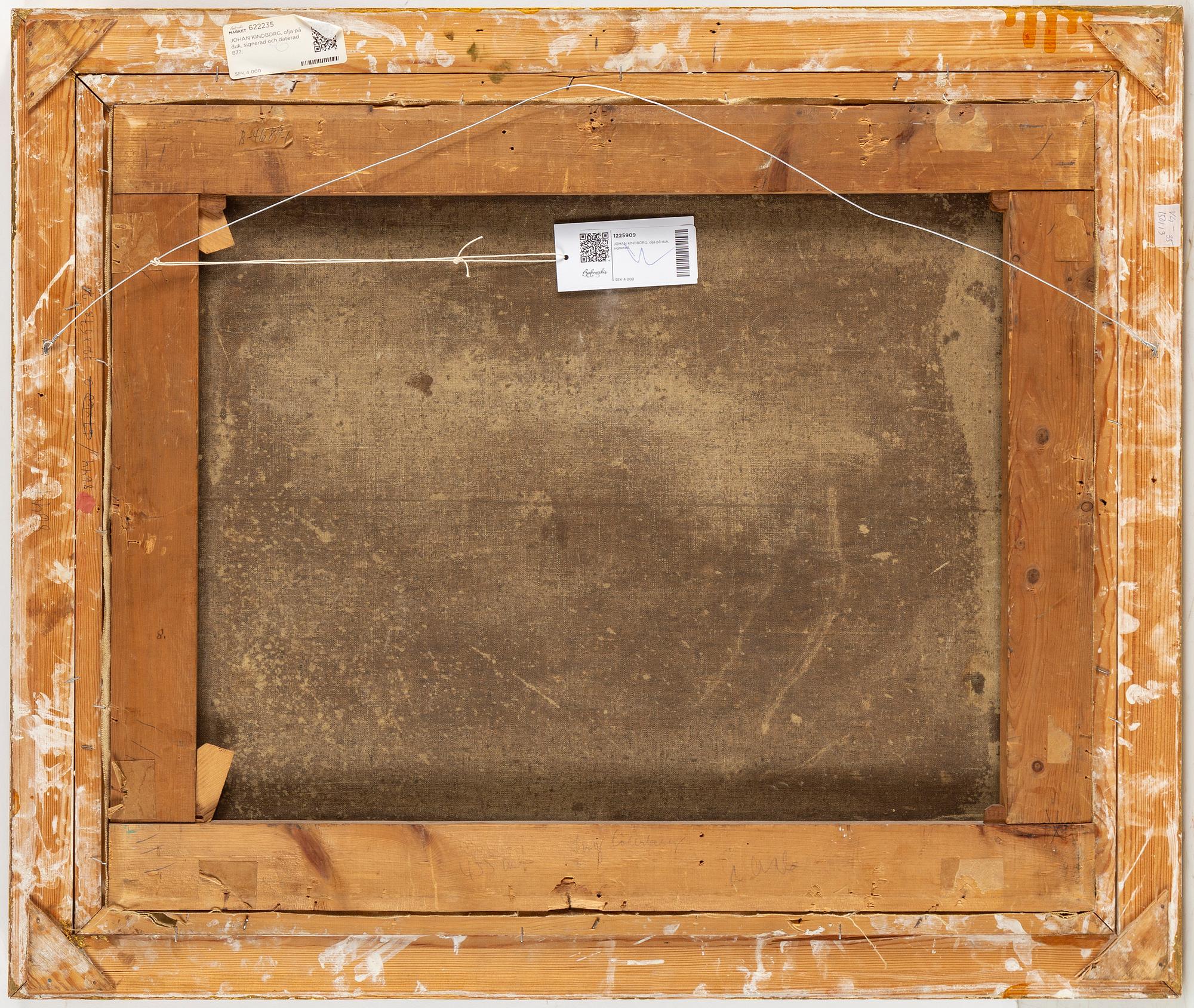 JOHAN KINDBORG, oil on canvas, signed and dated Östanå juli -84.