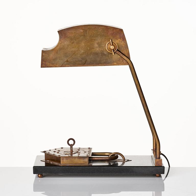 An Austrian brass table lamp, Vienna 1928.