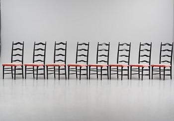 Gunnar Asplund, a set of eight chairs, for the staffroom at Karlshamn Secondary School, Sweden, ca 1912-1918.