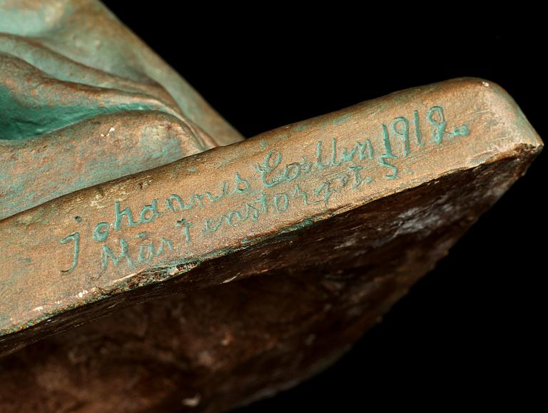 JOHANNES COLLIN, skulptur, gips, sign samt dat 1912.