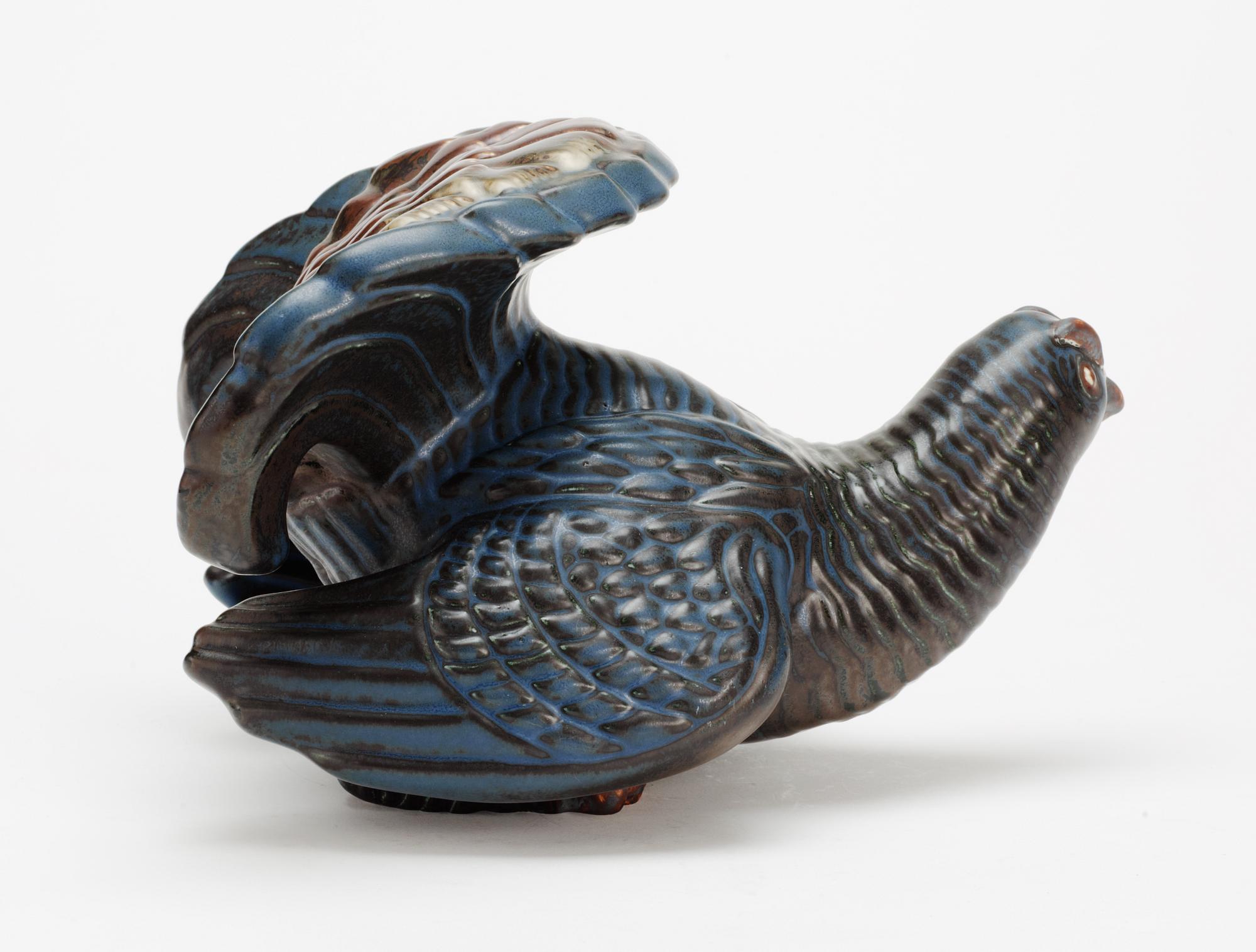 A Gunnar Nylund stoneware figure of a grouse, Rörstrand.