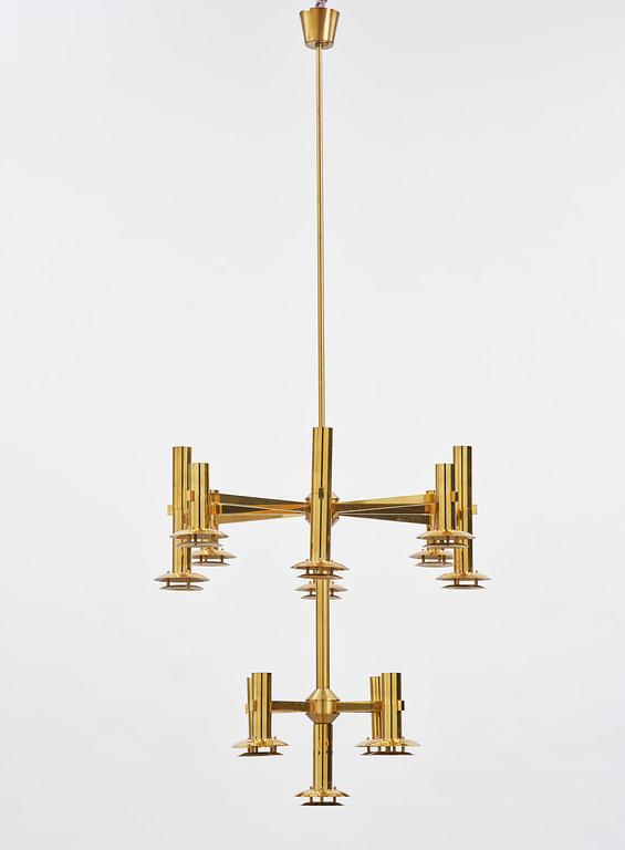 Holger Johansson, an imposing pair of ceiling lamps, Westal, Bankeryd, 1970s.