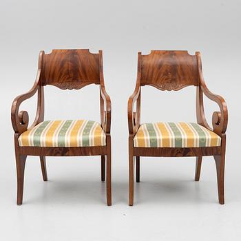 Karmstolar, ett par. Ryssland/Baltikum. 1800-tal.