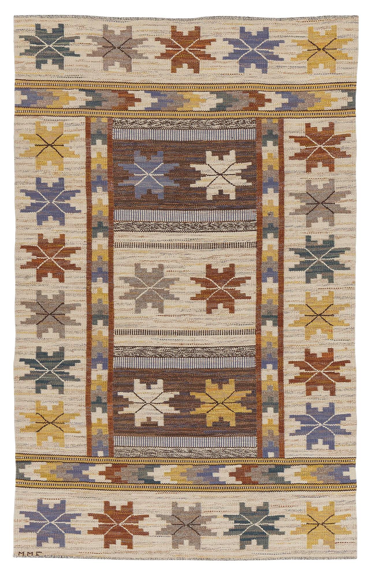 Märta Måås-Fjetterström, a carpet, 'Höstmattan', flat weave, c. 243 x 153 cm, signed MMF.