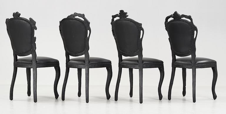 A set of four Maarten Baas 'Smoke dining chairs', Moooi.