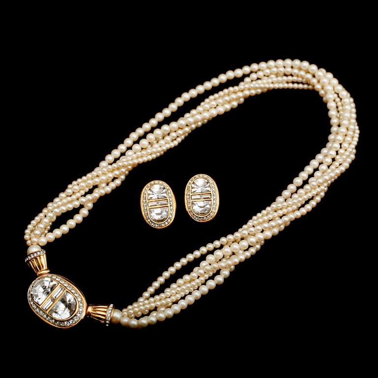 GARNITYR, 2 delar, bijouteri, Oscar de la Renta, 1900-talets andra hälft.