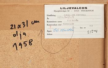 CO Hultén, olja på duk uppfodrad på pannå, signerad och utförd 1958.