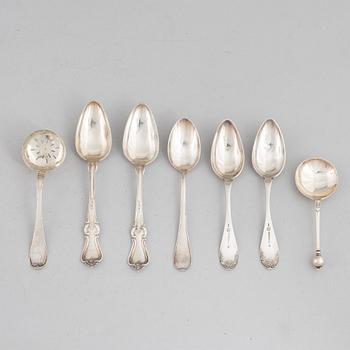 Skedar, 7 st, silver, bl a Gustaf Hagström, Stockholm 1803.