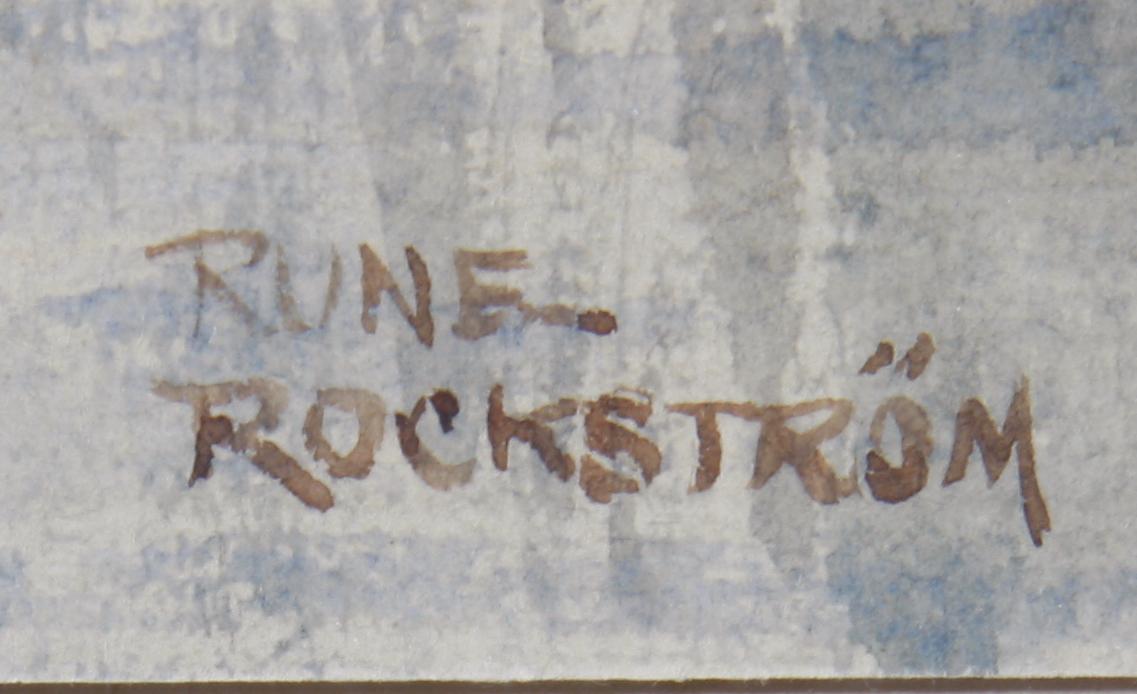 RUNE ROCKSTRÖM, akvarell. Sign.