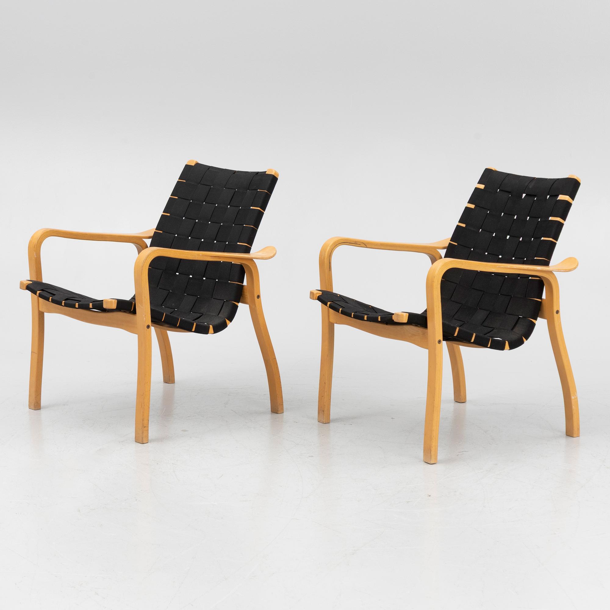 Yngve Ekström, armchairs, a pair, "Laminett", Swedese, second half of the 20th century.