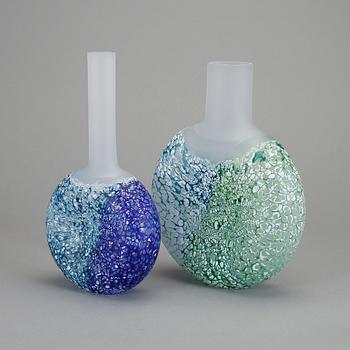 VASER, 2 st, glas, Kjell Engman, Kosta Boda.