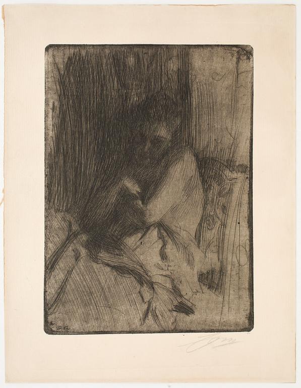 ANDERS ZORN, etching, 1898, signed with pencil.