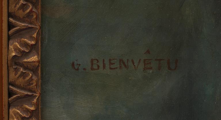 GUSTAVE BIENVETU, olja på duk. Sign. Sekelskiftet 1800/1900.