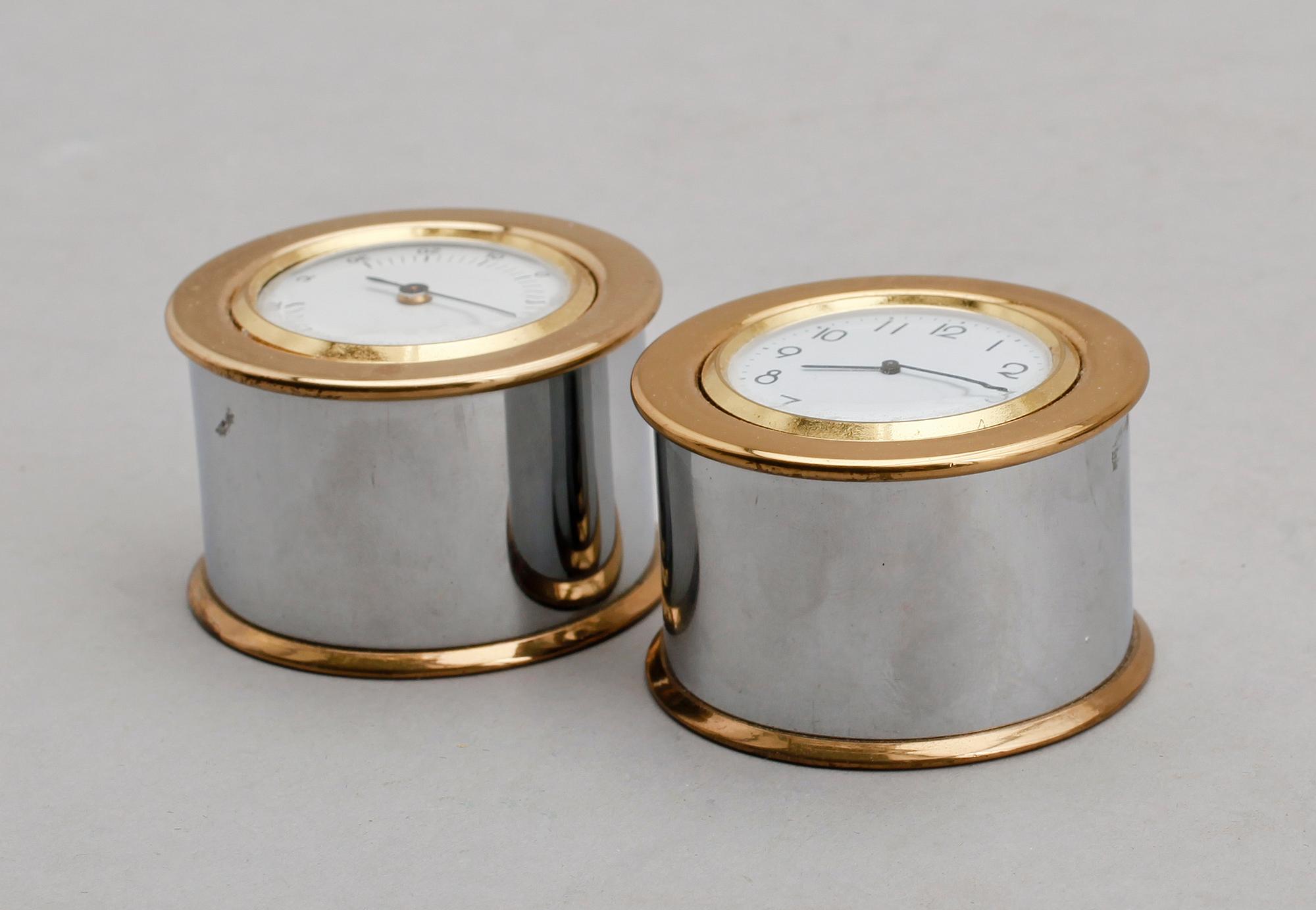 KLOCKA OCH TERMOMETER, mässing och metall, "Cylinder 2000", Staffan Englesson.