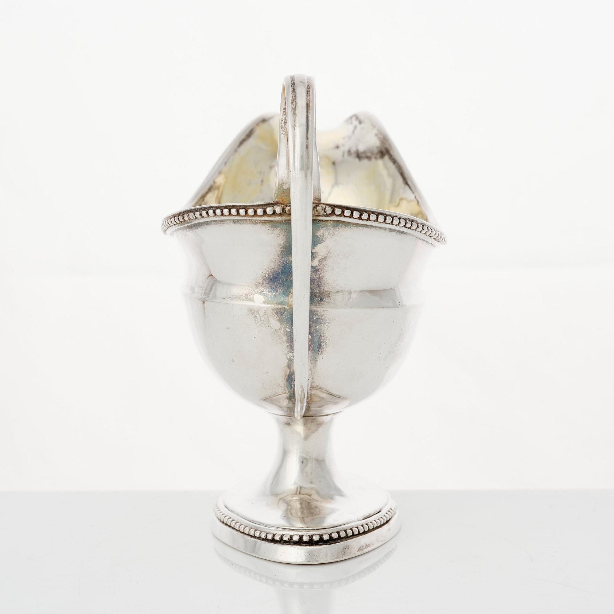 Petter Eneroth, grädd-/såskanna, silver, Stockholm 1786. Gustaviansk.