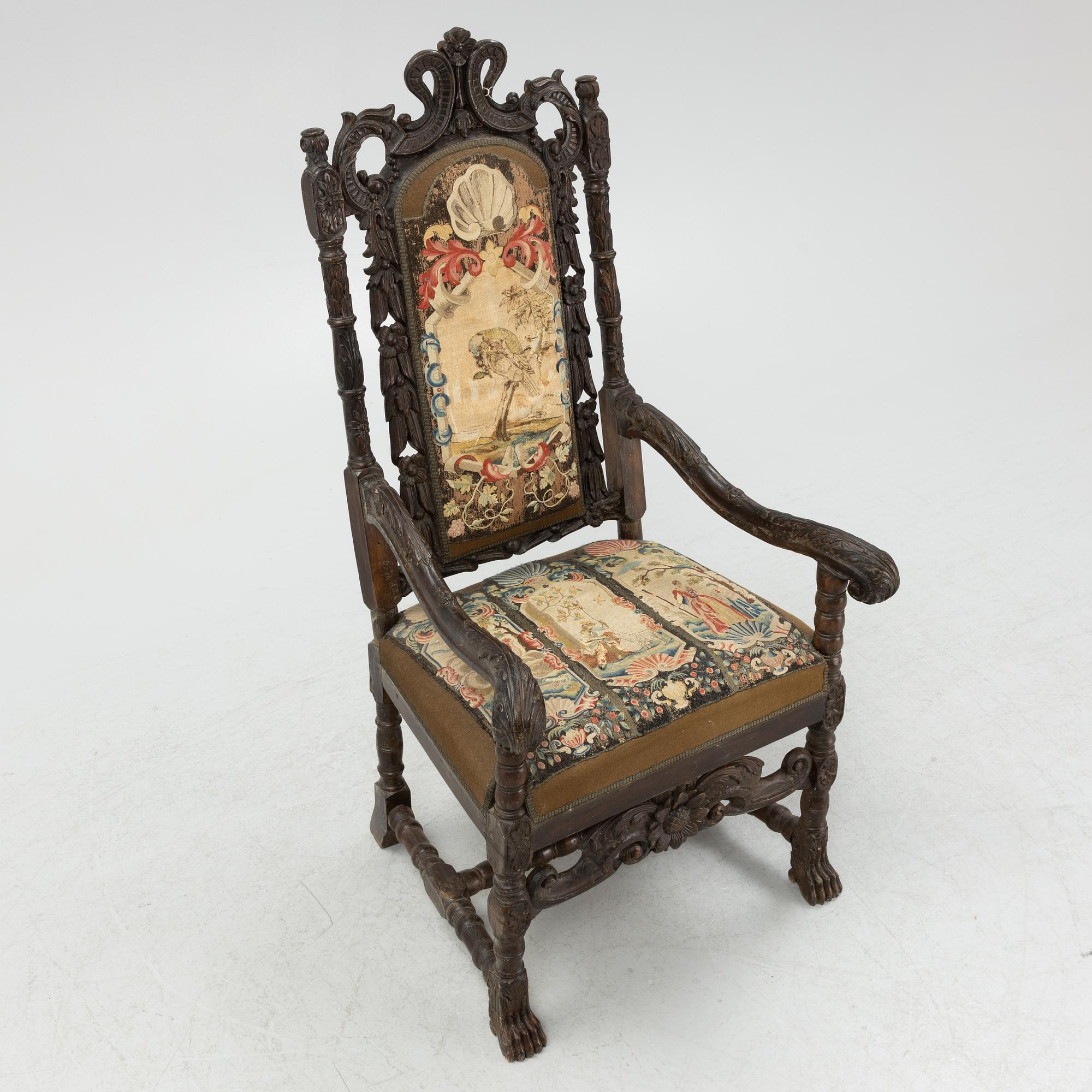 A Baroque chair, circa 1700.