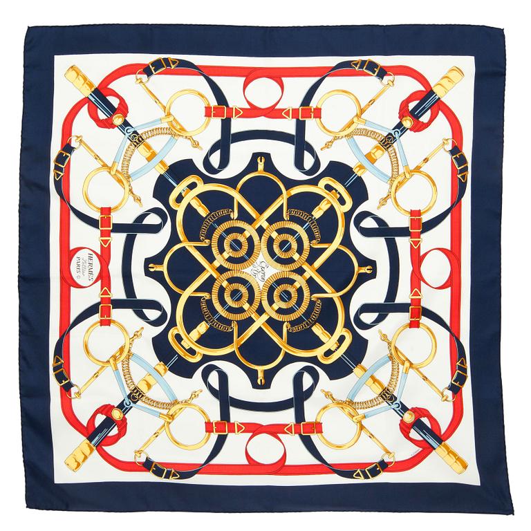 HERMÈS, scarf, "Eperon D'or".