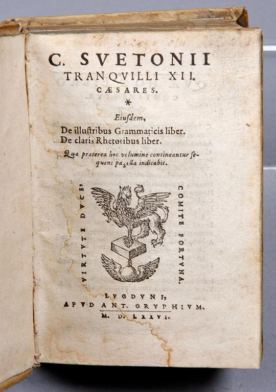 BOK, Suetonius. "Tranqvilli Caesares", Lugduni 1576.