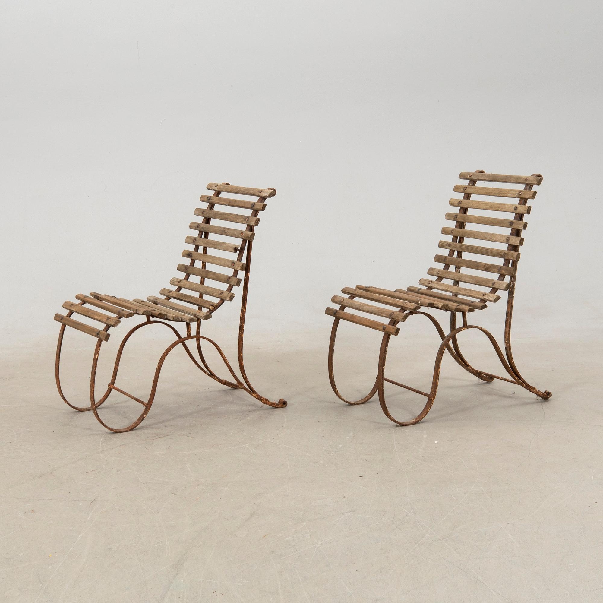 Garden chairs, 6 pieces, early 20th century.
