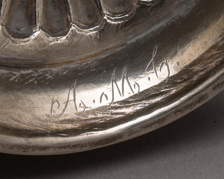 A pair of Swedish 19th centrum parcel-gillt salts, mark of Johan Malmstedt, Goteborg 1823.