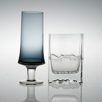 TAPIO WIRKKALA, VASER, 2 st, glas, modell 2727 och "Raito" 2780, signerade.