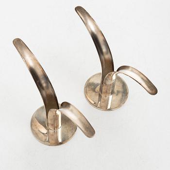 Ivar Ålenius-Björk, Candle holders, a pair, silver-plated, "Liljan", Skultuna.