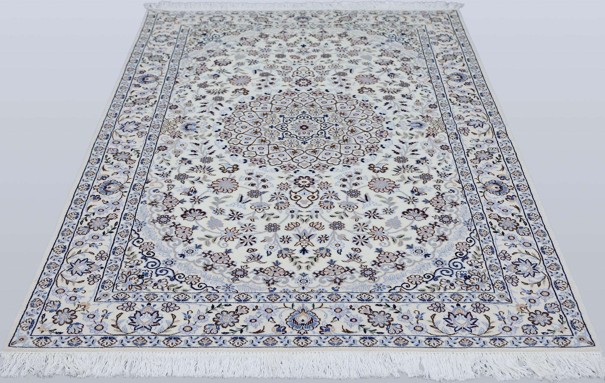 A Nain rug, part silk, so-called 9LAA, approx. 206 x 133 cm.