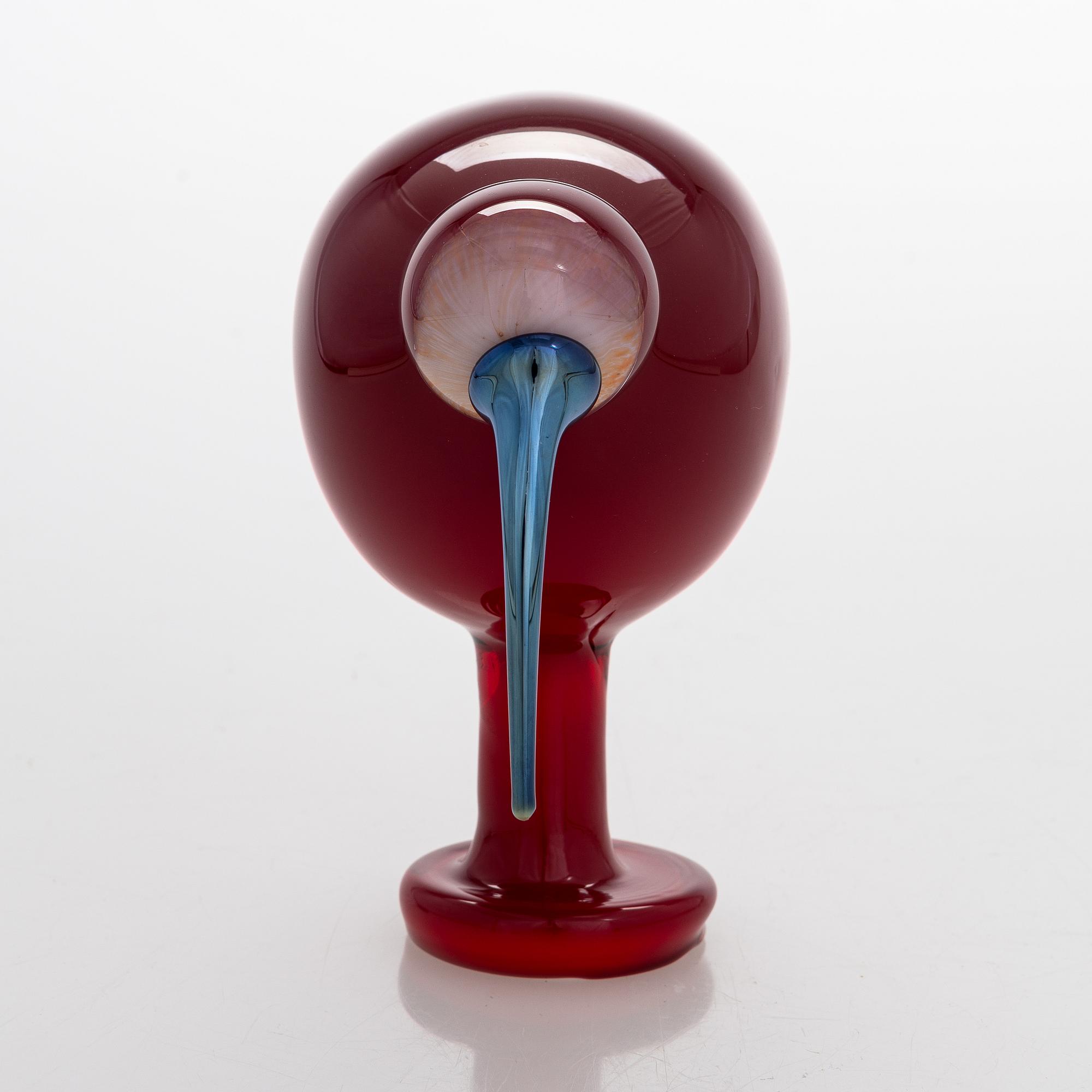 Oiva Toikka, glasfågel, signerad O. Toikka Nuutajärvi.