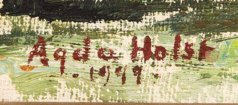 Agda Holst, Landskap med byggnader.