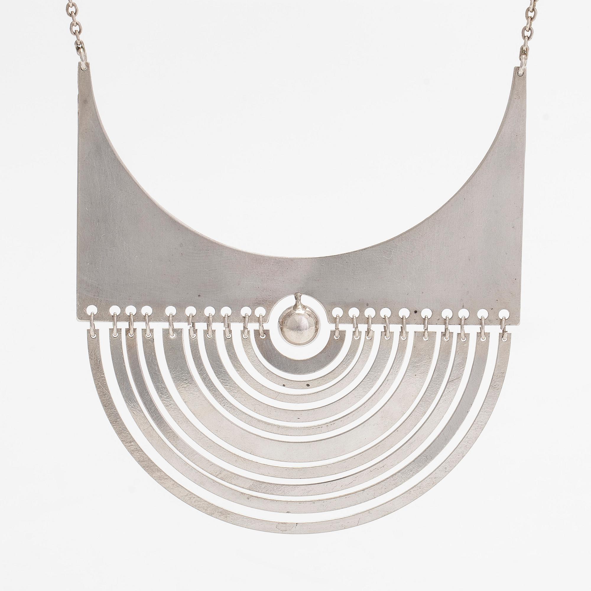 Tapio Wirkkala, necklace, "Half Moon", sterling silver. Westerback, Helsinki 1972.
