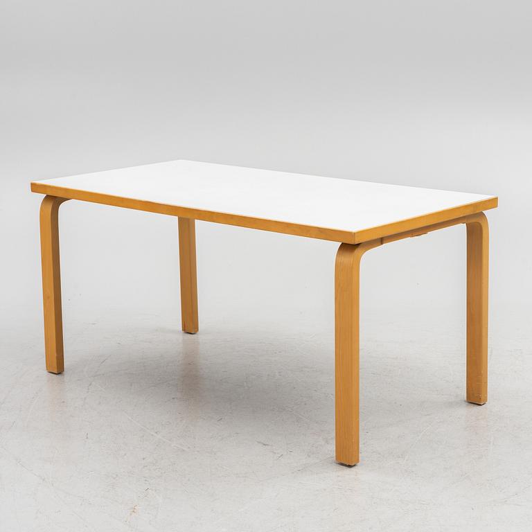 Alvar Aalto, large dining/conference table in four parts, model 81A and 96, Artek.