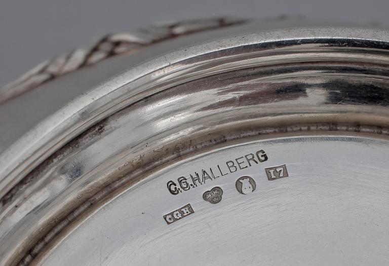 PARTI SILVER, 6 delar. Bla K Andersson, 1800-1900-tal. Ca 1102g.