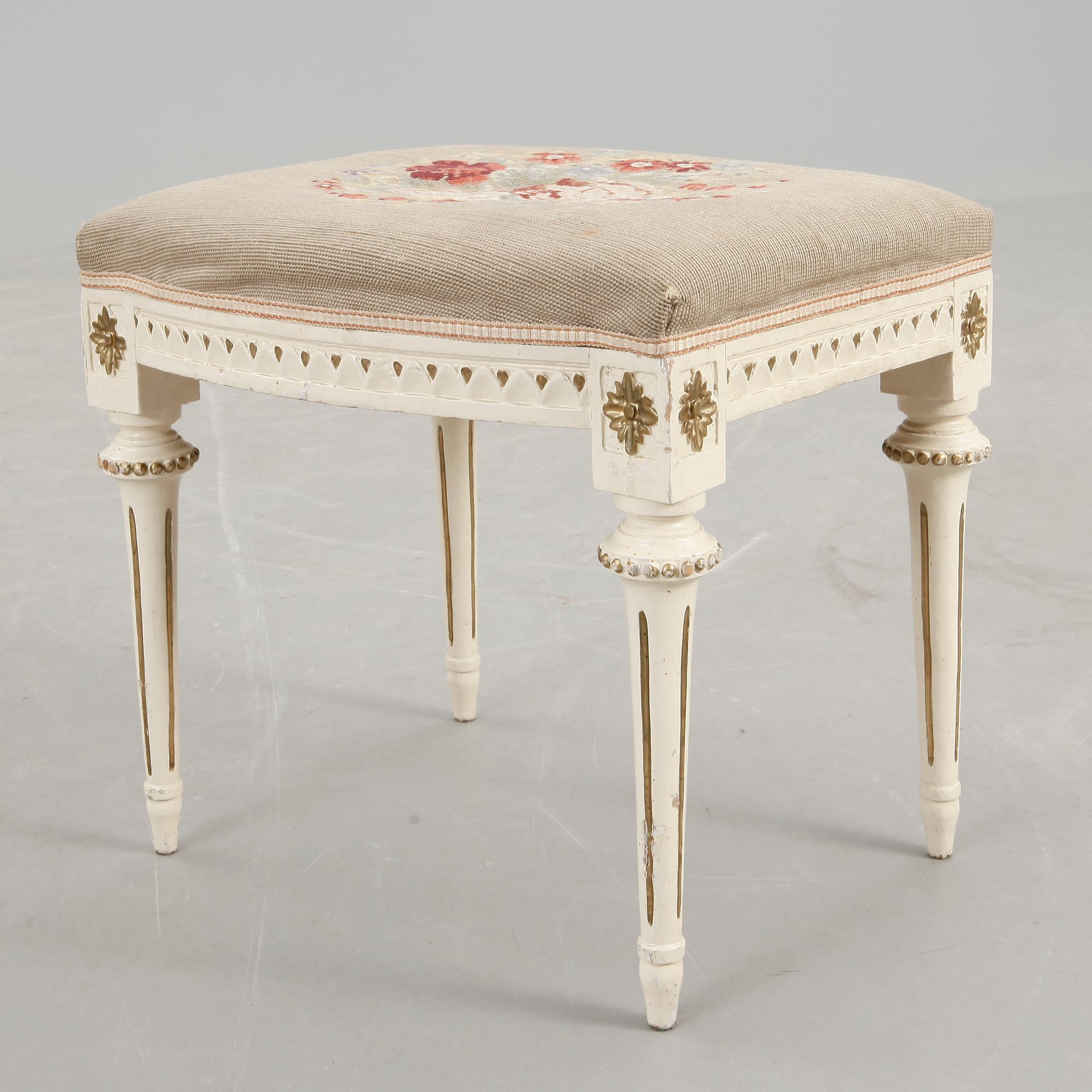 TABURETT, sengustaviansk, 1700/1800-tal.