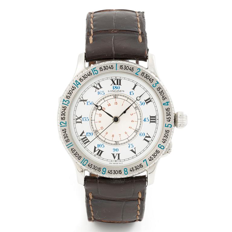 Longines, Hour Angle Watch, designed by Charles Lindbergh, wristwatch, 38 mm.
