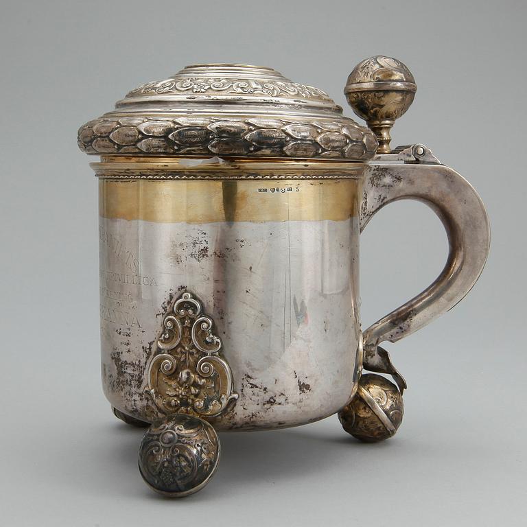 DRYCKESKANNA, silver, CG Hallberg, Stockholm, 1937, vikt ca 580g.