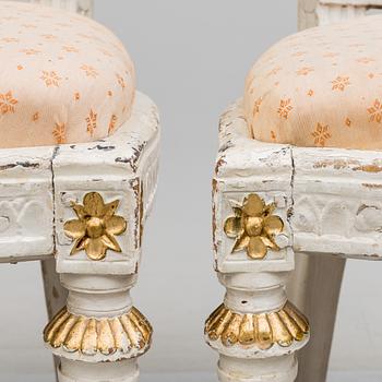 A set of four late Gustavian Lindome chairs from around year 1800.