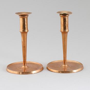 LJUSSTAKAR, 1 par, mässing, 1700-/1800-tal.