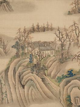 A Chinese painting by un unkown master, Qing dynasty, 19th Century.