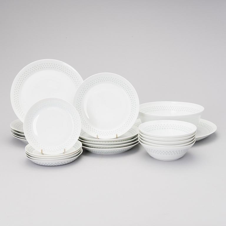 A 22-piece "Helmi" rice porcelain tableware set, Arabia 1969-1974.