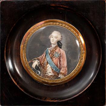 MINIATYRMÅLNING, gouache, 1800-tal, efter Jean-Michel Moreaus,