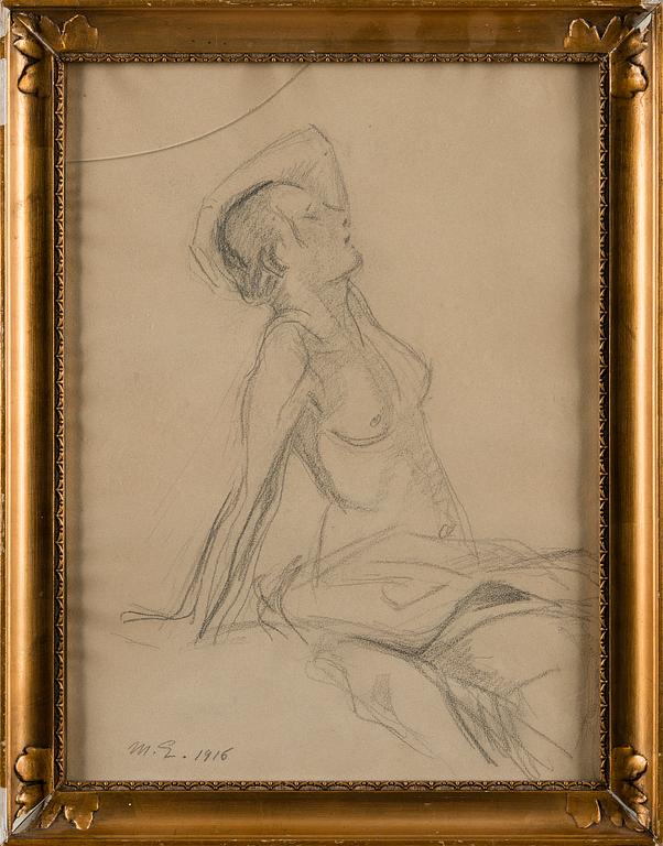 MAGNUS ENCKELL, pencil drawing, signed M.E. and dated 1916.