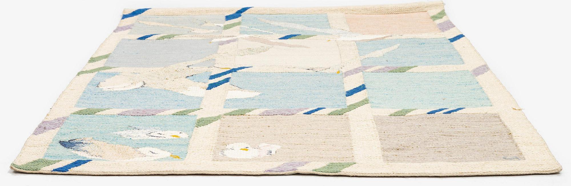 Cecilia Andersson, a tapestry, 'Att fångas i flykten', flat weave, c. 150 x 112 cm, signed CA.