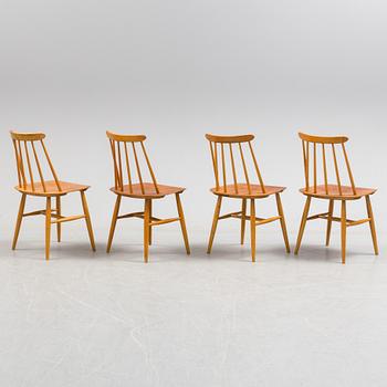 A set of four 'Fanett' chairs by Ilmari Tapiovaara, Edsbyverken.