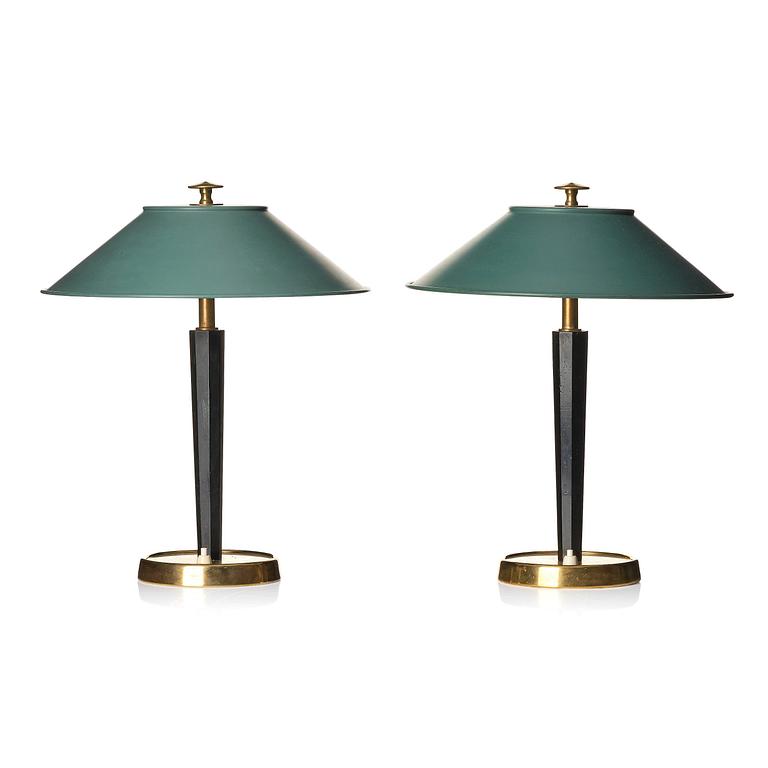 Bertil Brisborg, a pair of table lamps model "30950", Nordiska Kompaniet, 1940s.