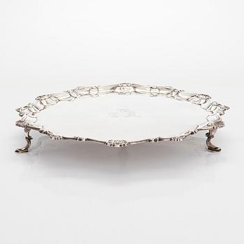 A George III sterling silver salver, London 1770. Maker's mark I.C,  possibly of John Carter II.