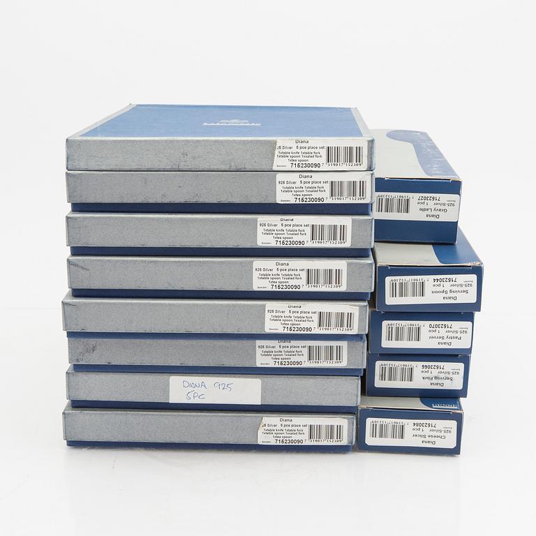 A Swedish 20th century set of 45 pcs of silver cutlery mark of Gense Eskilstuna 1999 total weight 2854 grams.