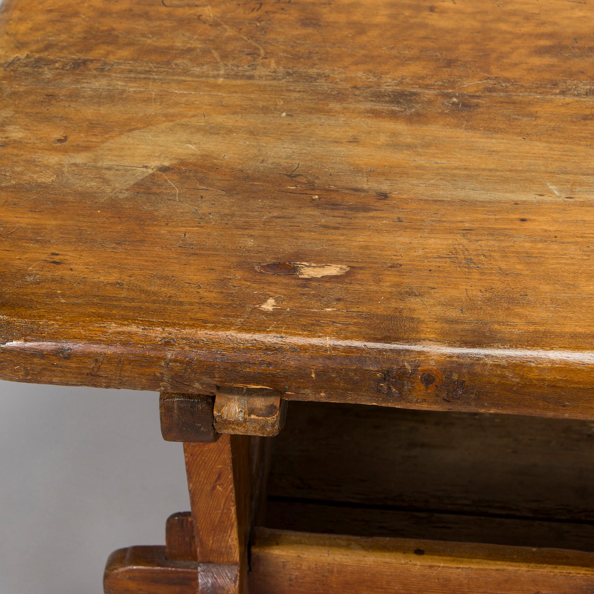 A trestle table, vernacular, Finland, early 19th century.